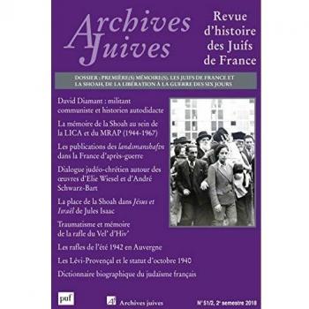Archives Juives vol. 51 n° 2 2018