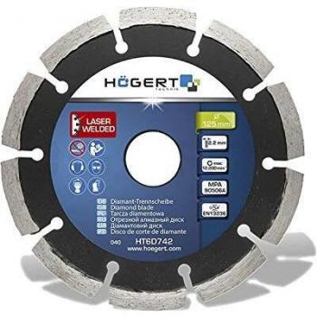 Disque à tronçonner diamanté Hogert HT6D742, 125 mm – pour meuleuse d’angle