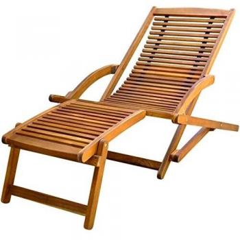 Chaise de Terrasse en Acacia avec Support pour les Jambes