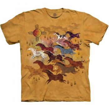 The Mountain Herren Pferde und Sonne Baumwollshirt