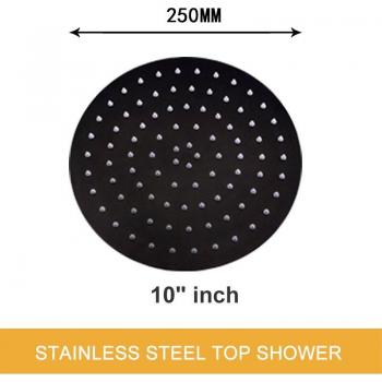Black Round Rain Shower Head 8 Inch