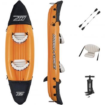 Bestway Canotto Gonfiabile 65077 Hydro Force Kajak Rapid X2 Arancio