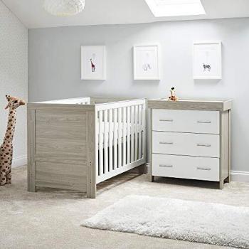 Obaby Nika 2 Piece Nursery Room Set White and Grey