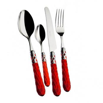 Couverts 24 pièces Bohemia rouge Maison Bugatti
