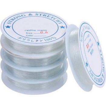 5X transparente elastische Fäden 0,6mm für Bastelprojekte