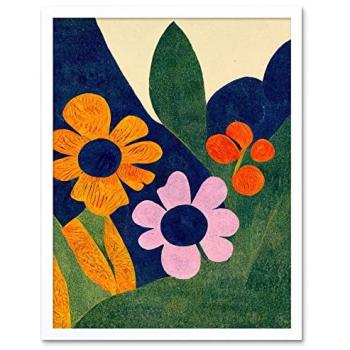 Navy & Orange Colorburst Matisse Style