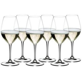 RIEDEL Weinglas Set, Vinum Champagner, 6 Gläser, Kristallglas