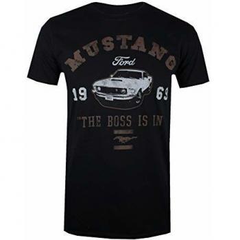 Camiseta Ford Mustang The Boss is in, Negro, Talla M para Hombre