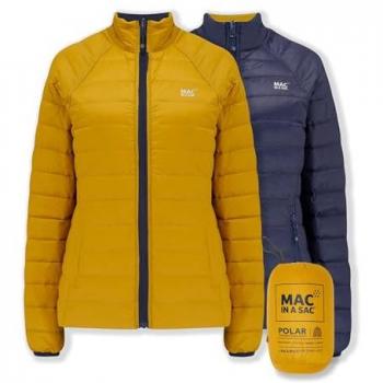 Women’s Polar Packable Down Jacket – Size XS (Navy/Mustard)