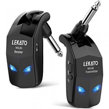 LEKATO 2.4GHz Guitar Wireless System 8Hs Runtime Wireless Guitar Transmitter