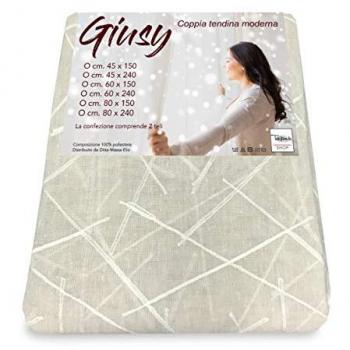Coppia tendina vetro giusy beige 45 o 60 o 80 cm