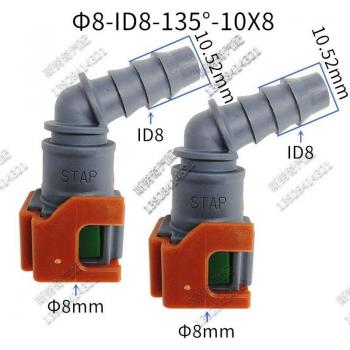 Tubo Combustible D8 ID8 – Conector Plástico Hembra 90° / 45°