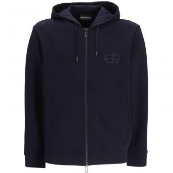 Emporio Armani Men's Blue Hooded Zip Sweatshirt