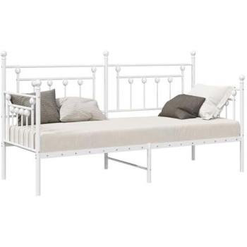 Cadre de lit de jour 75 × 190 cm en métal blanc – vidaXL