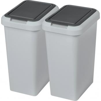 Cubos de Basura Prácticos 25L Gris