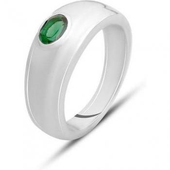 Inel de argento cu smarald nano 0,408ct 17.5