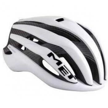 MET Trenta 3K Casque de Cyclisme Unisexe pour Adulte, Carbone Blanc, Taille M