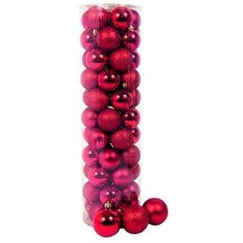 Cilindro di Palline di Natale 55 pezzi D.50 mm, multicolore