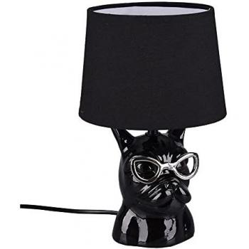 Lampada da tavolo cromata e nera