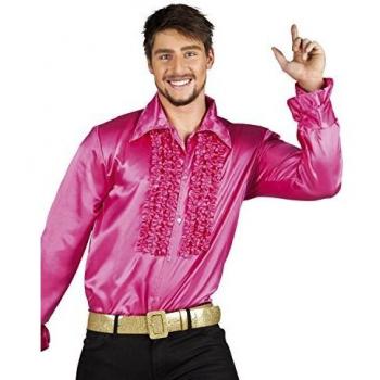 Chemise disco rose homme taille L