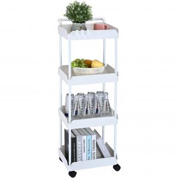Desserte mobile VEVOR 4 niveaux blanc
