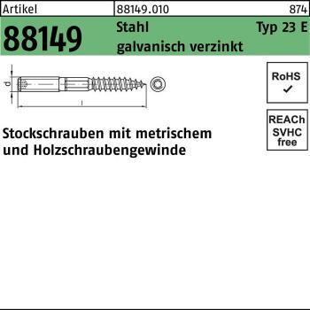Bullone di sospensione R88149 tipo 23E M6x60 zincato – 100 unità