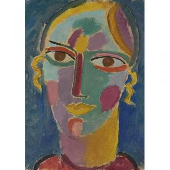 Frauenkopf im Blaustil – Alexej von Jawlensky 1917