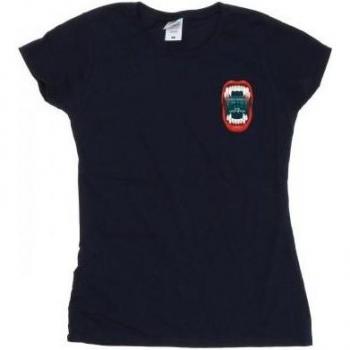 Lost Boys Women's Cotton Tee mit Zähnen und Tasche – Weiß