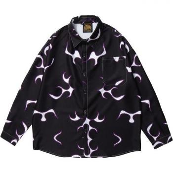 Camisa Floral de Fuego Masculina Larga