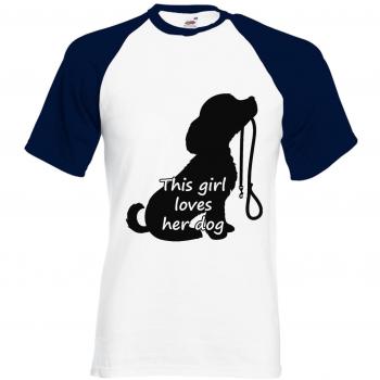 Navy White Girl Loves Her Dog Urban Unisex Tee