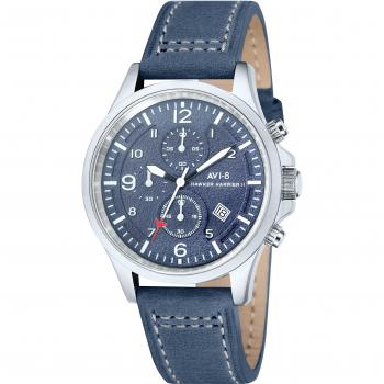 Harrier II Avi‑8 Men’s Quartz Chronograph with Leather Strap