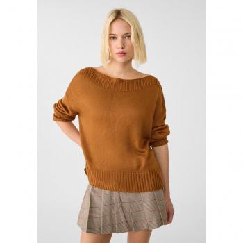 Stradivarius Bateau‑Pullover in Hell-Camel, Größe L