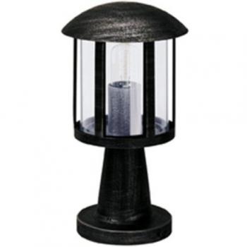 Sockelleuchte B-987654, schwarz-silber; Aluguss, E27, IP44, 400x200mm