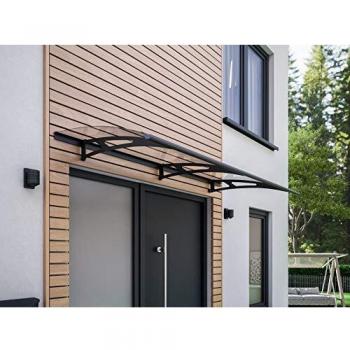 Schulte Auvent 200x90 cm, Marquise en Polycarbonate Transparent, Anthracite
