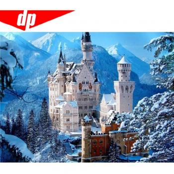 Castello Invernale in Brillare 5D – Kit Fai da Te 20x30 cm
