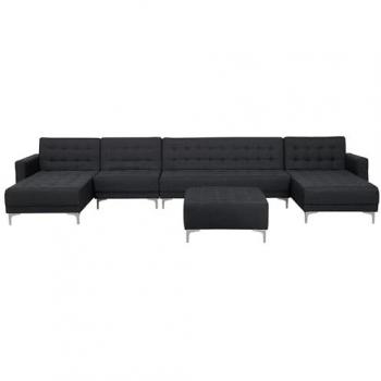 Graphite Grey Modular Sofa Bed with Ottoman and Chaises