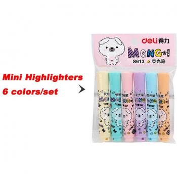 6-Color Mini Highlighter Markers