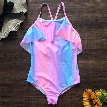 Girls' Bathing Suit with Ruffles, One-Piece for 5-12 Years