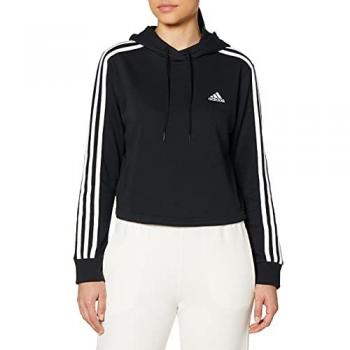Sweat à capuche femme Adidas Essentials 3 bandes noir / blanc XL