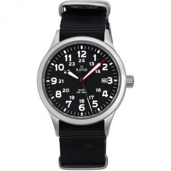 Ratio Quest Heren Verkenningshorloge Saffier Nylon Band Quartz RTQ017 100M Lewis en Clark Editie