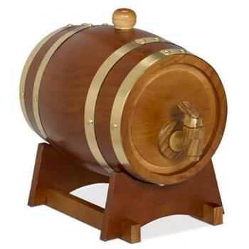 Fût à vin en bois 1,25 L avec support et robinet