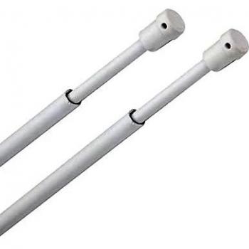 Barra visillo extensible 40/58 cm. con soporte, sin muelle (2 piezas)