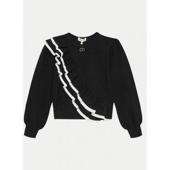Top Twinset con Doppia Balza Nero & Off-White 10A