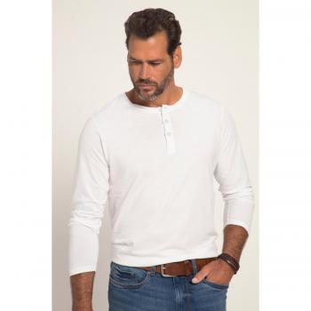 JP1880 Übergrößen Henley Shirt, Herren, weiß, Größe XXL, Baumwolle