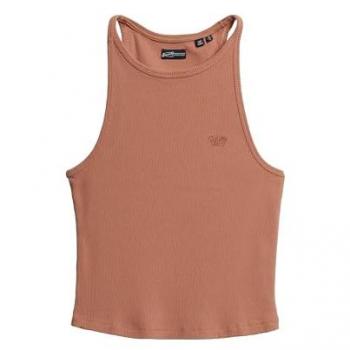 Canotta Superdry Essential Logo Racer marrone chiaro donna