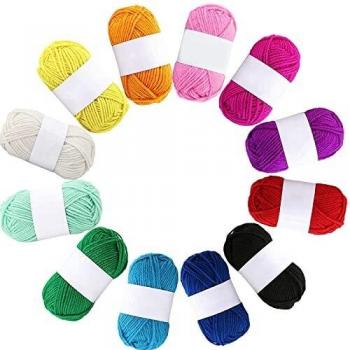 12×10 g Acrylic Wool Crochet Yarn – Double Knitting Pack