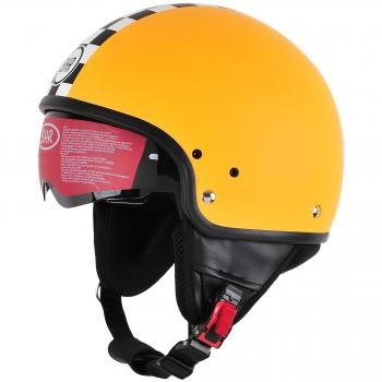 BHR 94176 Casco Demi-Jet Modelo 802 con Visera Total, Naranja Racing, XL