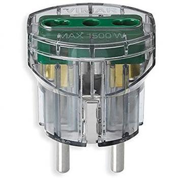 Vimar Adattatore Elettrico Tedesco-Francese con Protezione Sicura P17/11 Fumè