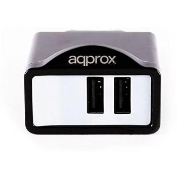 Cargador USB de Viaje/Pared Doble con 6 Tips Negro Approx