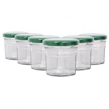 90ml Glass Jam Jars with Green Lids